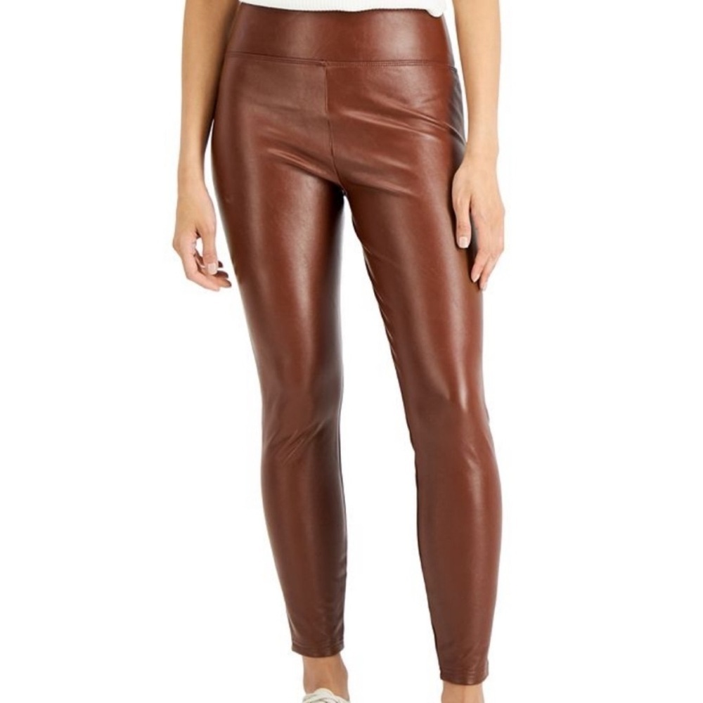 NWT Large brown faux leather leggings
